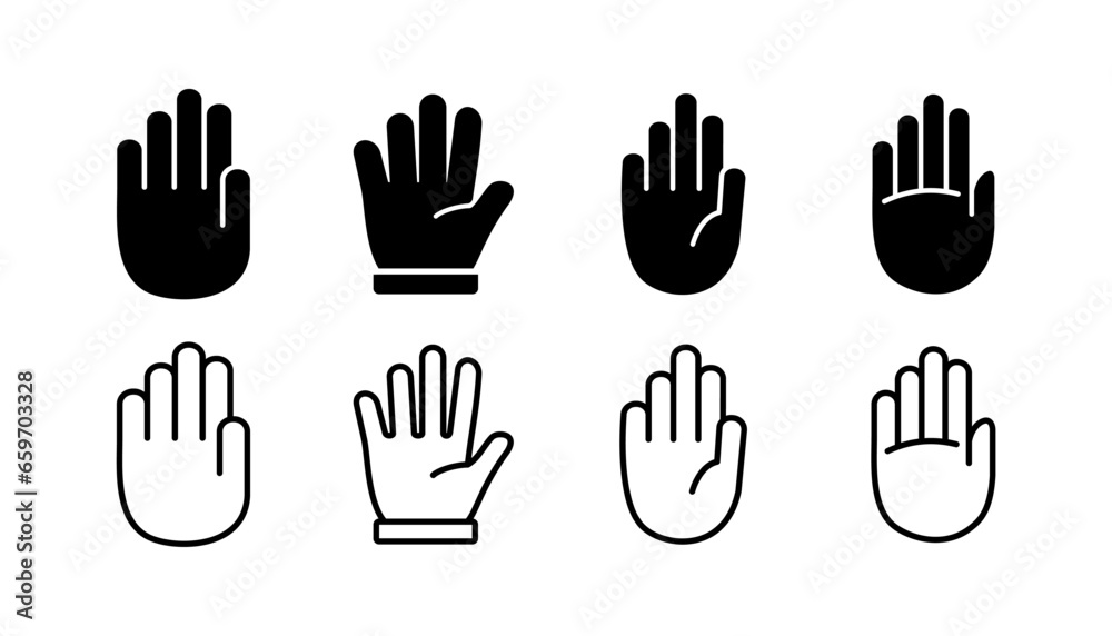 Hand icon vector. hand symbols. palm Hand icon vector. hand symbols. palm