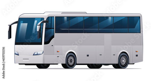Bus vector illustration. Public transport isolated on white background