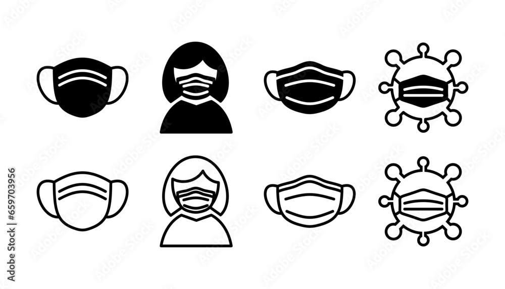 Fototapeta premium Face mask icon vector. medical Face Mask icon.