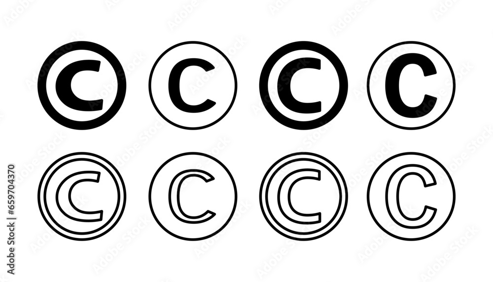 Copyright icon vector. copyright symbol