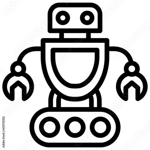 Humanoid Robot Outline Icon