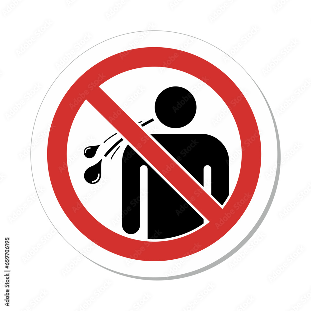 ISO Prohibition Sign: No Spitting Symbol Stock Vector | Adobe Stock