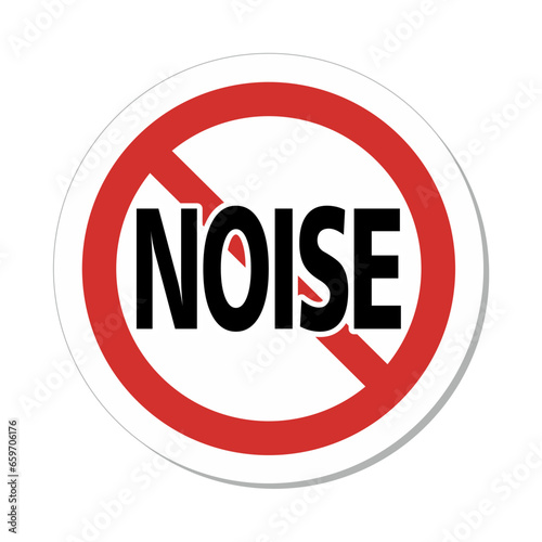 ISO Prohibition Circular Sign: No Noise Symbol