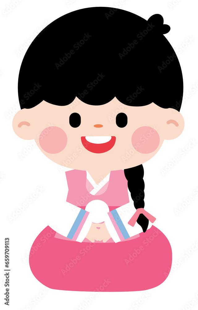 Korean Traditional Clothes Character Celebrating the New Year and Thanksgiving Festival Korean Traditional Clothes Character Celebrating the New Year and Thanksgiving Festival