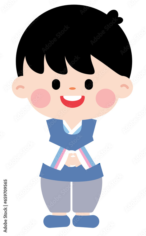 Korean Traditional Clothes Character Celebrating the New Year and Thanksgiving Festival Korean Traditional Clothes Character Celebrating the New Year and Thanksgiving Festival