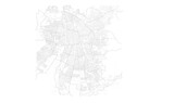 Mapa en vectores del Gran Santiago, Region Metropolitana, Chile 