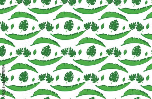 Hand painted leaves pattern design and background design  photo