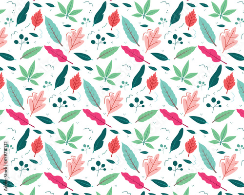 Hand painted leaves pattern design and background design 