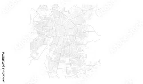 Mapa en vectores del Gran Santiago, Region Metropolitana, Chile 