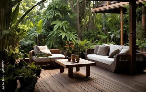 Comfortable seating on outdoor deck