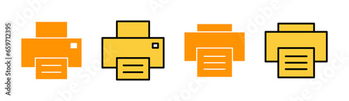Print icon set for web and mobile app. printer sign and symbol