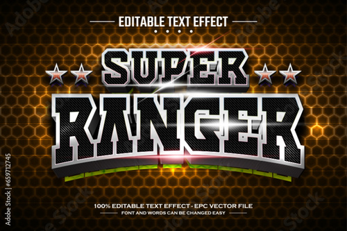 Super ranger 3D editable text effect template