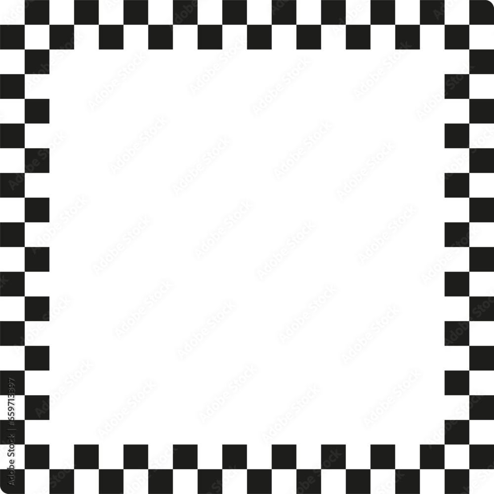 Checkers frame in line art style. Geometric seamless pattern. Checkers frame in line art style. Geometric seamless pattern.