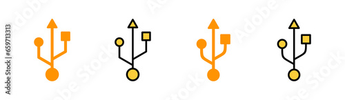 Usb icon set for web and mobile app. Flash disk sign and symbol. flash drive sign.