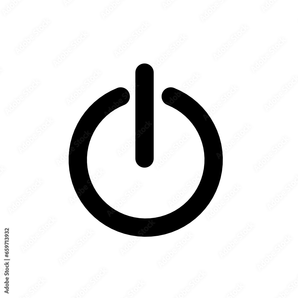 shut down button icon on white background shut down button icon on white background