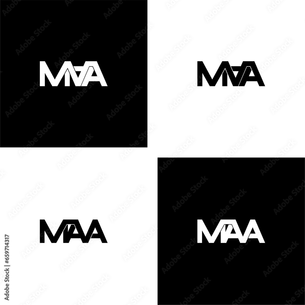 maa lettering initial monogram logo design set maa lettering initial monogram logo design set