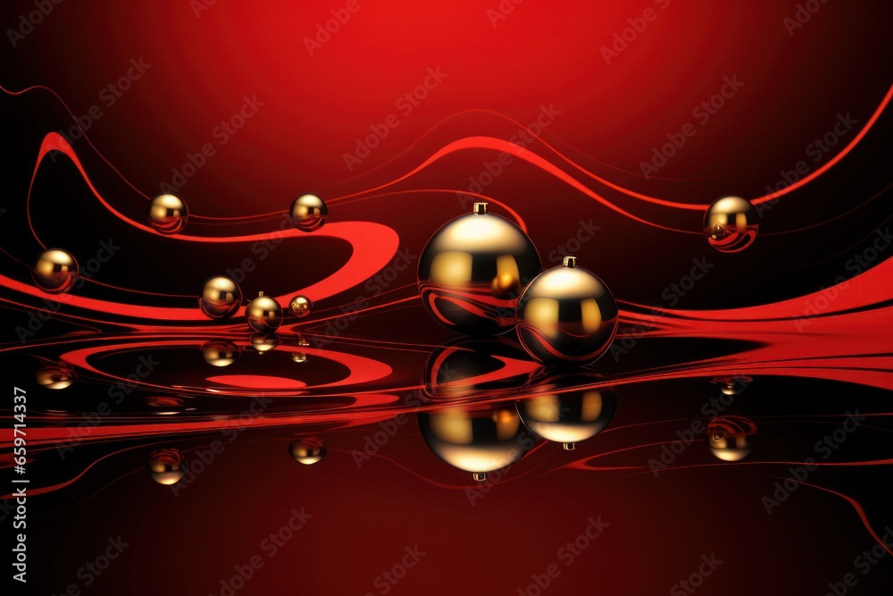 Obraz premium Christmas backgrounds don't have to be boring—let's infuse them with vibrant cheer, flowing forms and unique festive flair.