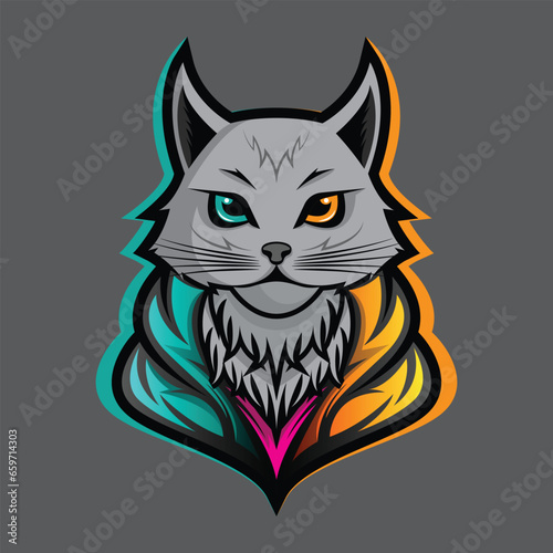 Head of a cat, can be used for tshirt, poster, logo or symbol