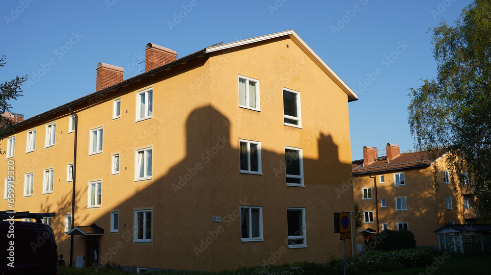Urban house with a shadow