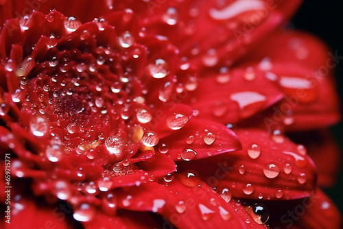 Fresh Flowers with Water Drops on Pink Petals After the Rain - Created with Generative AI Tools