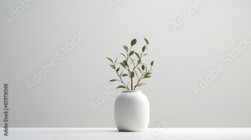 vase with flowers in white color generated by AI