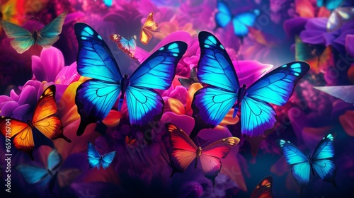 butterfly on a flower background 
