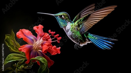 hummingbird feeding on flower