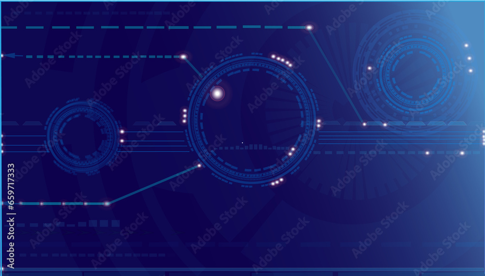 Obraz premium Abstract blue technology background.Vector circle and electricity line 
