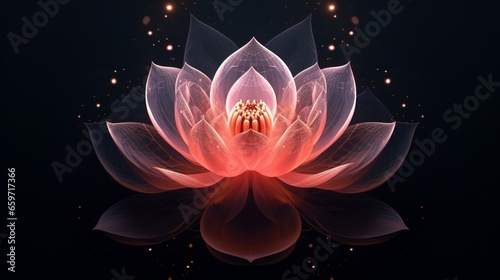 lotus flower on black background generated by AI