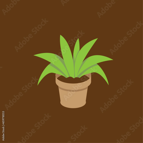 Isometric plant in pot