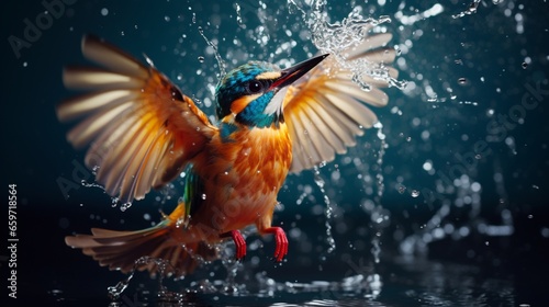goldfish jumping out of water  generated by AI © AB malik