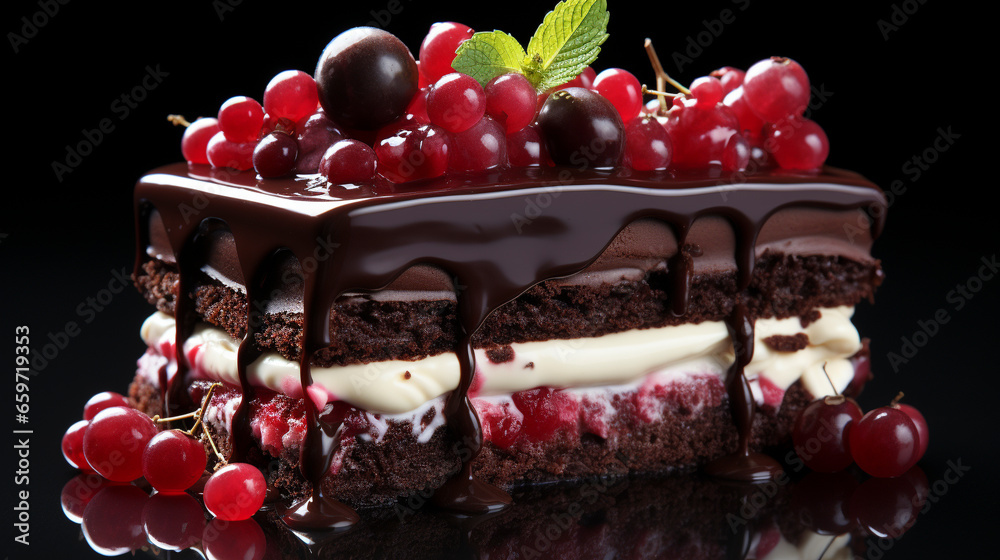 A decadent dessert of chocolate cake UHD wallpaper Stock Photographic Image A decadent dessert of chocolate cake UHD wallpaper Stock Photographic Image
