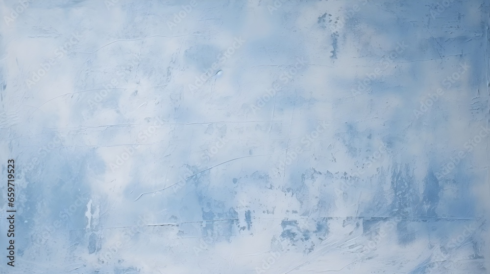 Painted old concrete wall with plaster, Rough surface background for design, Sage blue color, Light pale gray blue uneven texture.. blue background