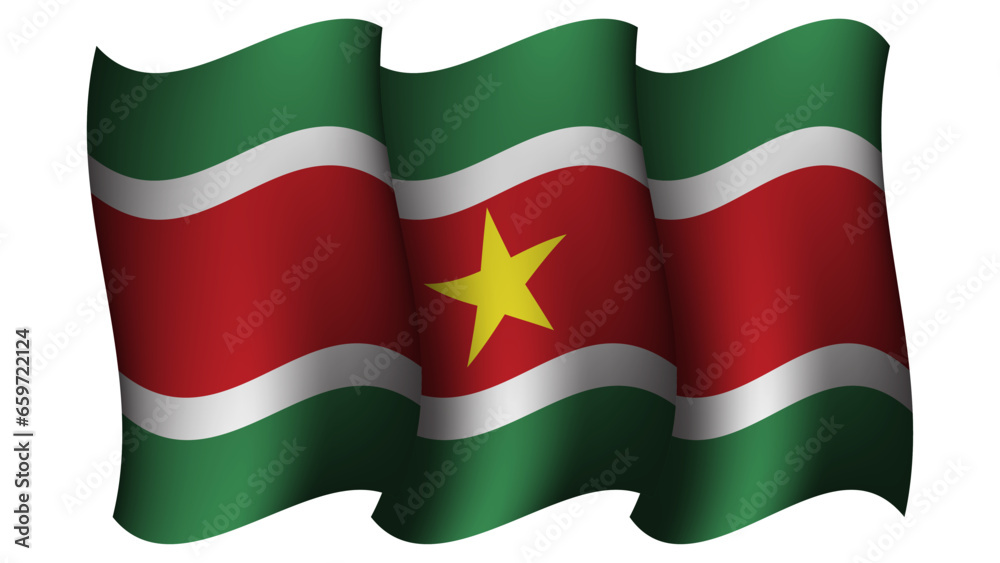 suriname waving flag design vector illustration suriname waving flag design vector illustration