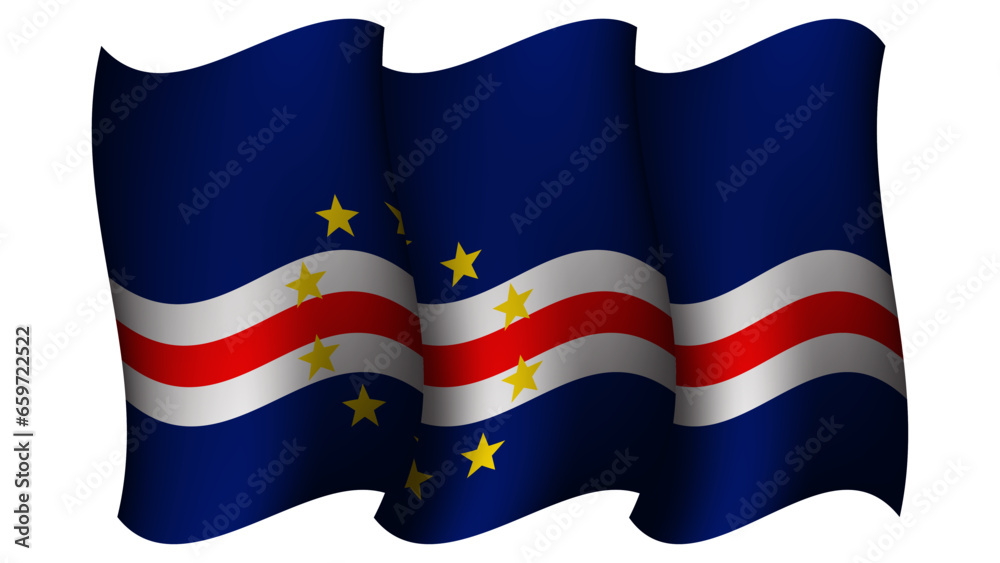 cape verde waving flag design vector illustration cape verde waving flag design vector illustration
