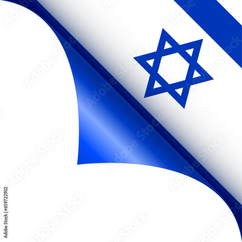 Israel flag curled corner