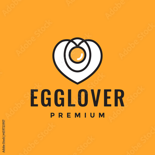 egg sunny side up cuisine lover food logo design vector icon illustration