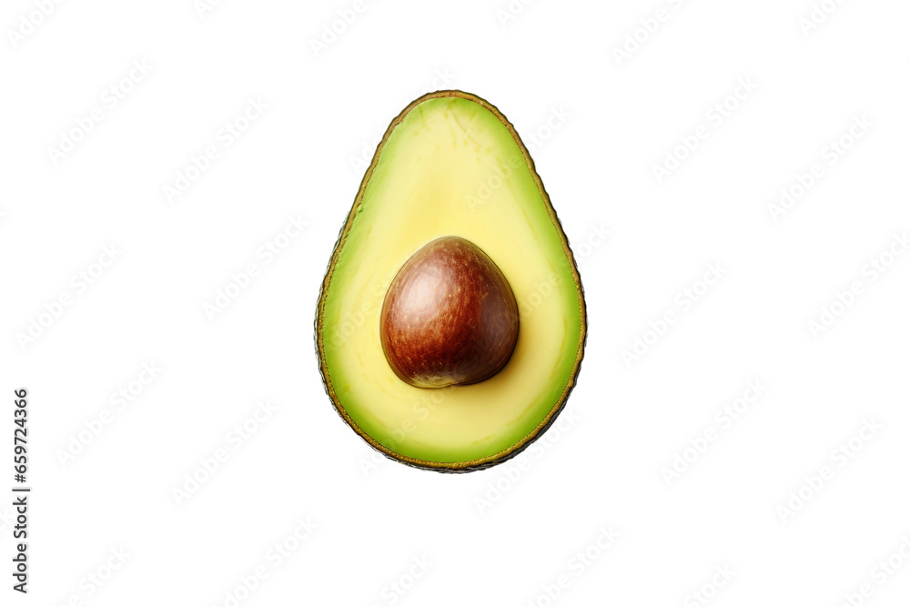 Avocado on a White Background Generative AI