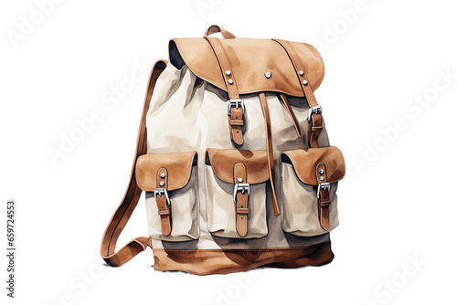 Backpack on a White Background Generative AI