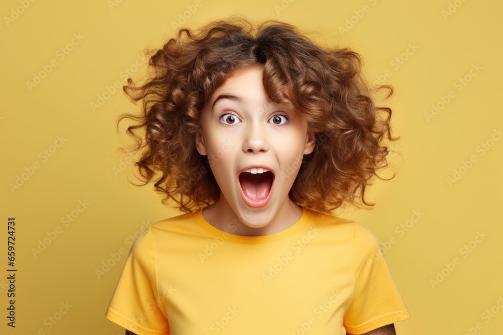 Surprised woman on a plain background. Facial expression. Surprised woman on a plain background. Facial expression.