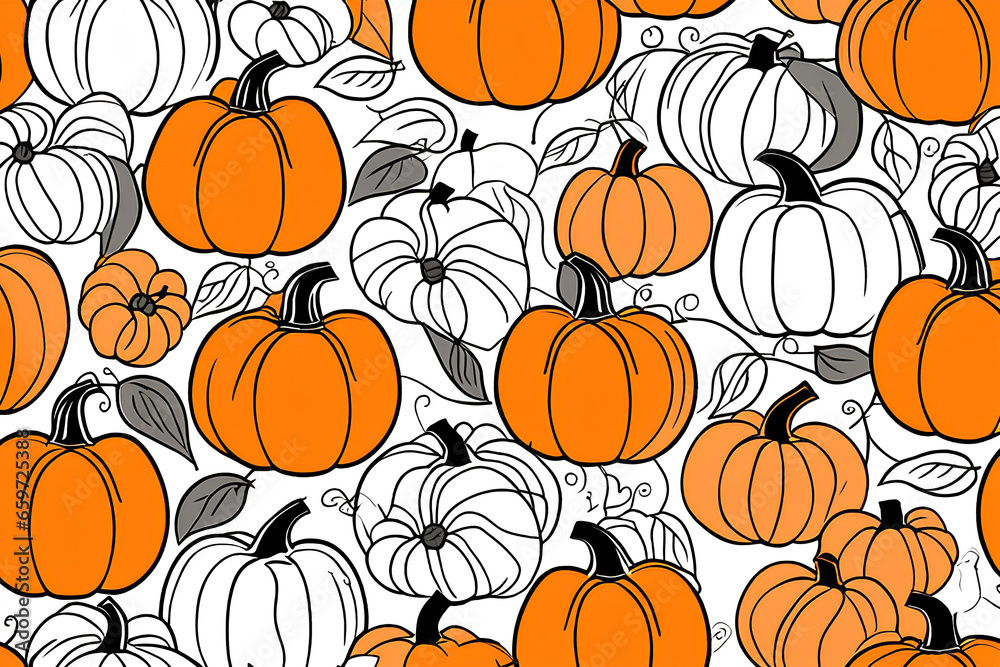 Thanksgiving pumpkin pattern.Generative AI
