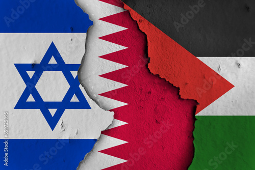 qatar between Israel and Palestine. Israel qatar Palestine. photo