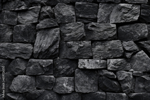 A black and white rock wall