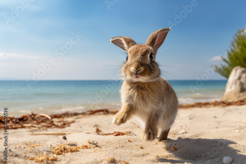 a rabbit on the beach © Yoshimura