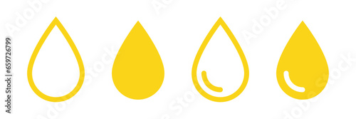 Oil drop icon set