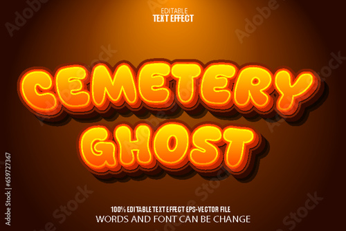 Cemetery Ghost Editable Text Effect Cartoon Style