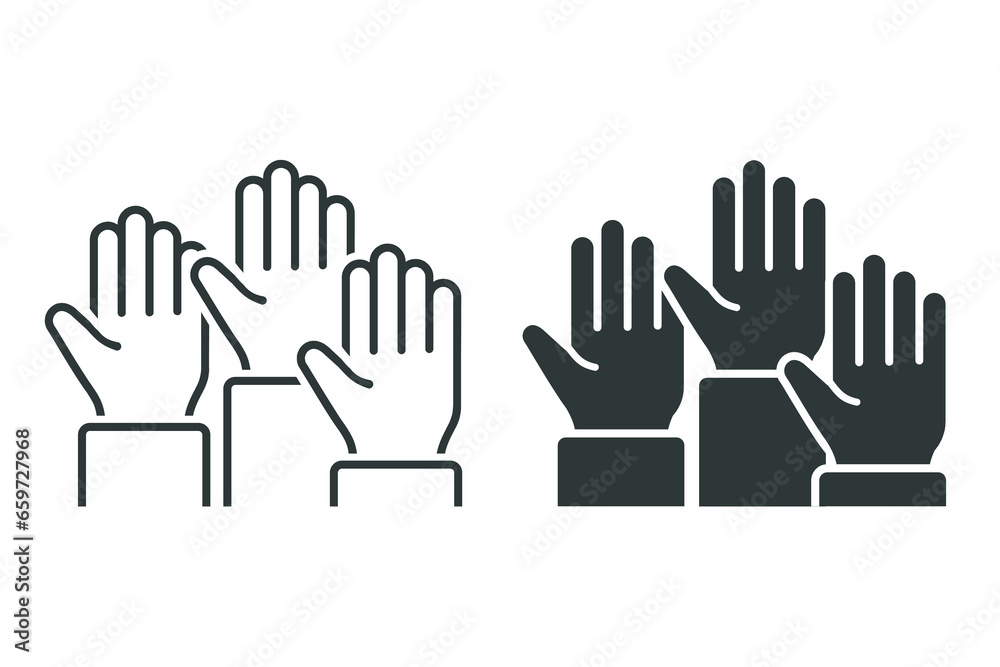 Fototapeta premium Raise hand participation symbol. Illustration vector