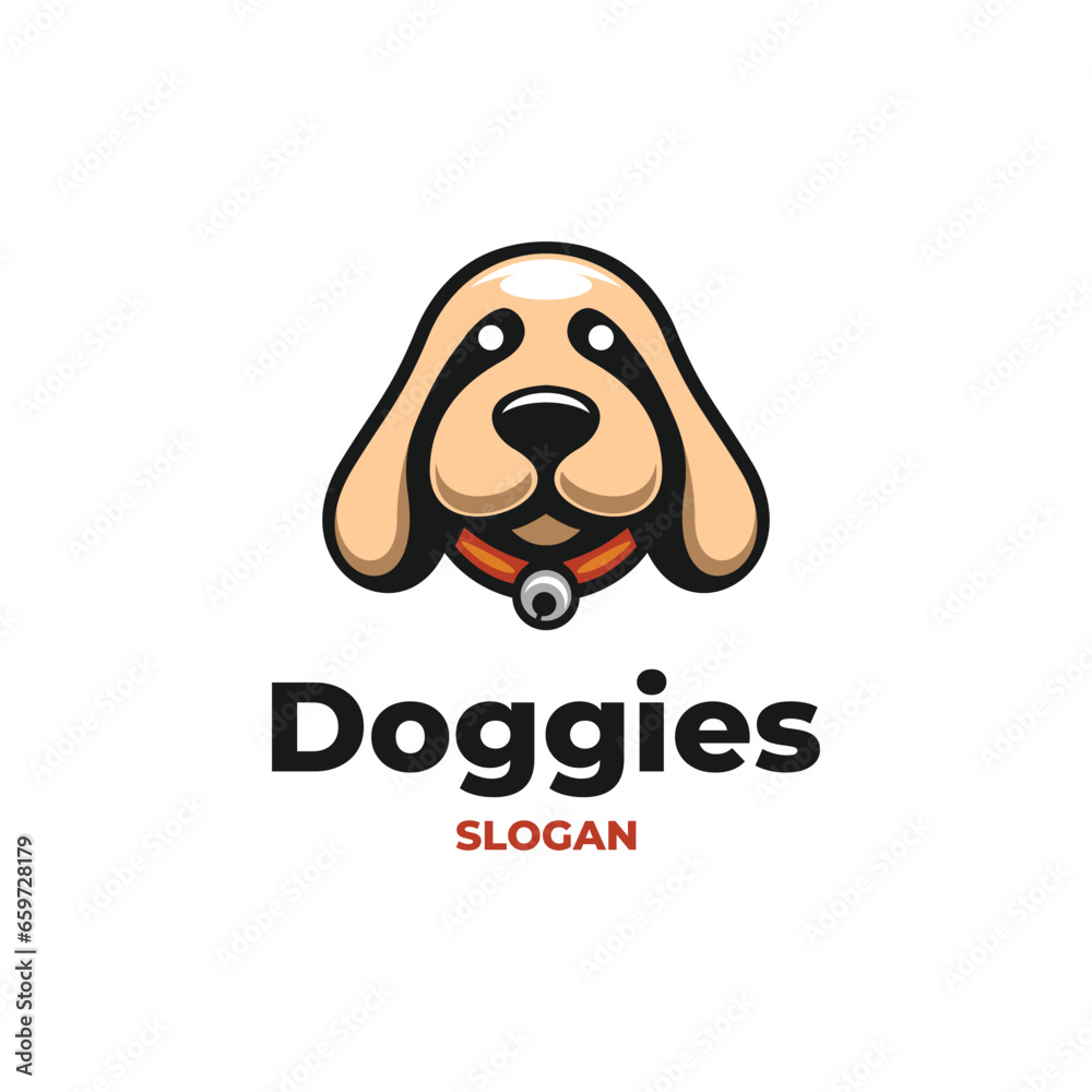Cute dog modern mascot logo vector