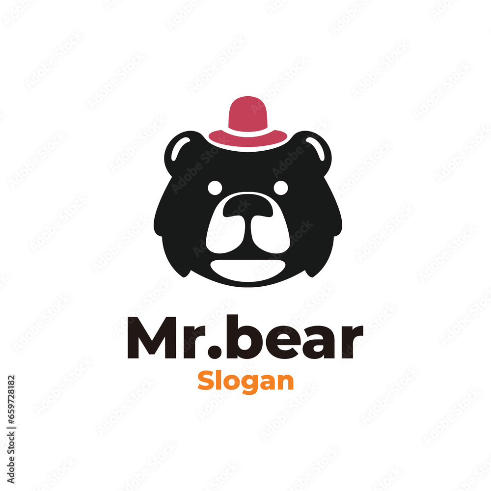 Fototapeta premium Mr Bear head modern logo vector