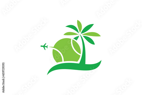 Padel tennis travel logo design vector